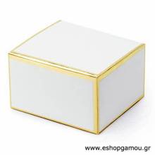 Κουτί Χάρτινο Λευκό-Χρυσό 6Χ3,5Χ5,5εκ.