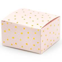 Κουτί Πουά Ροζ με Χρυσό 6Χ5,5Χ3,5εκ.