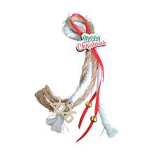 Γούρι Merry Christmas Κορδόνι Λινάτσα