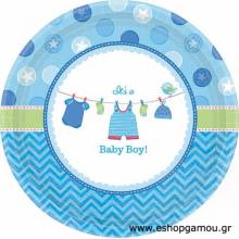 Πιατάκια Χάρτινα Baby Boy 26,7εκ.(8τεμ)