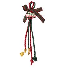 Γούρι Κορδόνια Κυπαρισσί Μπορντώ με Ξύλινο Merry Christmas