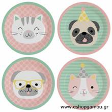 Πιατάκια Χάρτινα Pets 23εκ.(8τεμ)