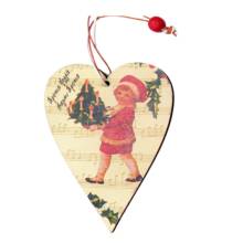 Ξύλινη Καρδιά Παιδί Δέντρο 12Χ8,5εκ.