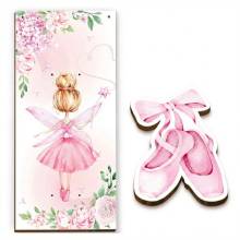 Σετ Ξύλινη Πλάτη & Στολίδι Λαμπάδας Μπαλαρίνα