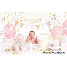 Party Kit 1st Birthday Κορίτσι (Σετ 33τεμ)