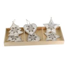 Μεταλλικά Στολίδια Ανάγλυφα Λευκό Vintage