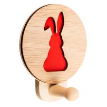 Ξύλινη Κρεμάστρα με Λαγουδάκι 11Χ9εκ.