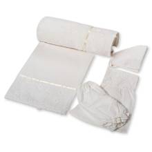 Σετ Λαδόπανα Κορίτσι Δαντέλα Λουλούδι 3D Εκρού