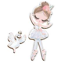 Σετ Ξύλινη Πλάτη & Στολίδι Λαμπάδας Μπαλαρίνα