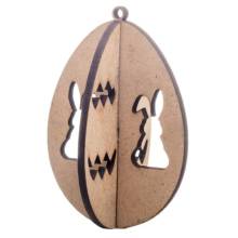 Ξύλινό Τρισδιάστατο Αυγουλάκι Κουνελάκι 5,8Χ8,5εκ.