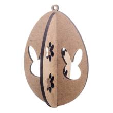 Ξύλινό Τρισδιάστατο Αυγουλάκι Λαγουδάκι 5,8Χ8,5εκ.