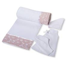 Σετ Λαδόπανα Κορίτσι Δαντέλα Λευκό-Σάπιο Μήλο