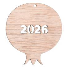 Ξύλινο Στολίδι Ρόδι με 2026 7Χ8εκ.