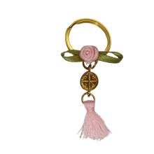 Μαρτυρικό Μπρελόκ Χρυσό-Ροζ Λουλουδάκι