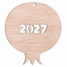 Ξύλινο Στολίδι Ρόδι με 2027 7Χ8εκ.