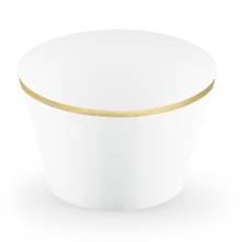 Βάση Cupcake Λευκή με Χρυσό (6τεμ)