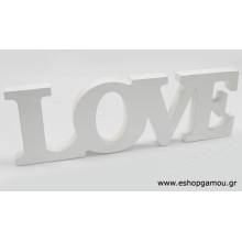 Ξύλινο Love Λευκό 31x11εκ.