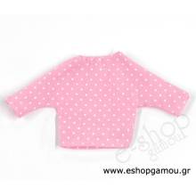 Υφασμάτινο Μπλουζάκι Πουά Ροζ 9Χ17εκ.