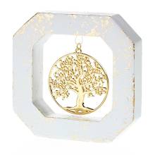 Κεραμική Κορνίζα με Κύκλο Δέντρο Ζωής Χρυσό 10Χ10Χ2,2εκ.