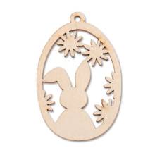 Πασχαλινά Ξύλινα Αυγά Κουνελάκι 8,6Χ5,6εκ.