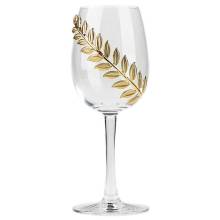 Ποτήρι Κρασιού με Μεταλλικό Χρυσό Κλαδί