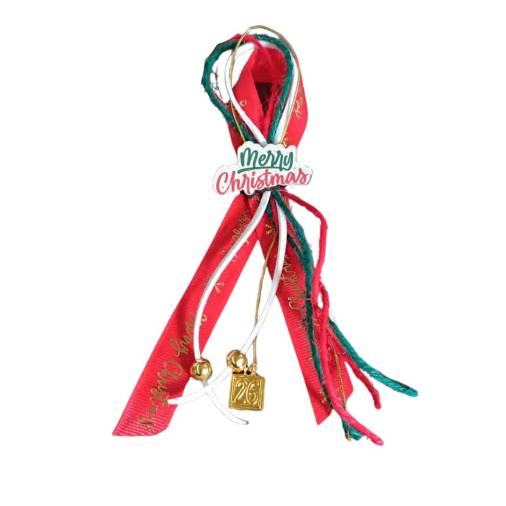 Γούρι Merry Christmas Κορδέλες