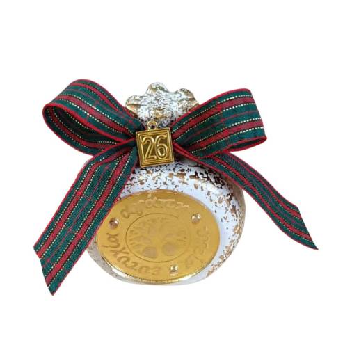 Γούρι Κεραμικό Ρόδι με Πλέξιγκλας Δέντρο Ζωής και Καρώ Κορδέλα