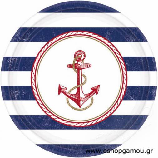 Πιατάκια Χάρτινα Ναυτικά 27εκ.(8τεμ)
