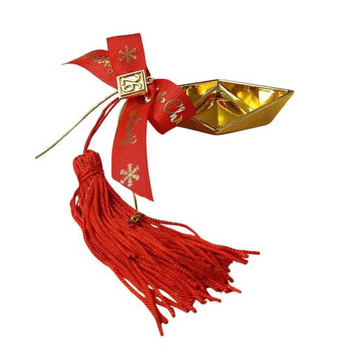 Γούρι Βαρκάκι με Merry Christmas Κορδέλα