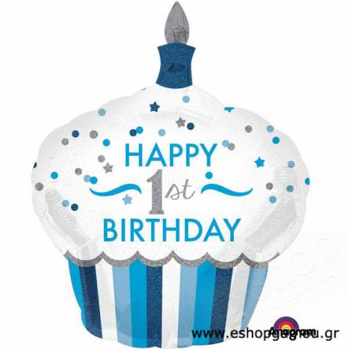 Μπαλόνι Foil Cupcake Γαλάζιο 73Χ91εκ.