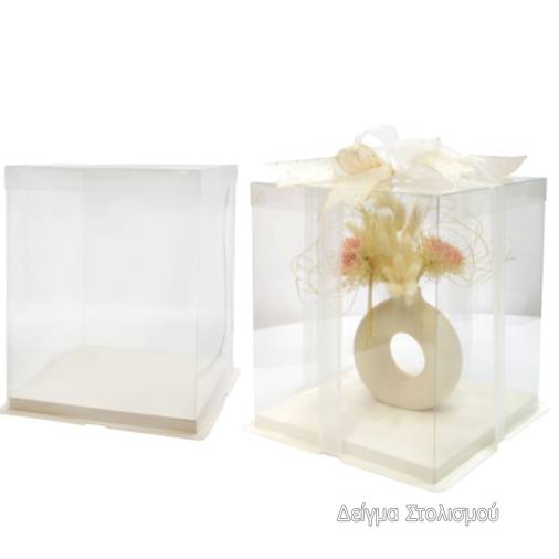 Κουτί Τετράγωνο Λευκό με Ζελατίνα 30Χ34εκ.