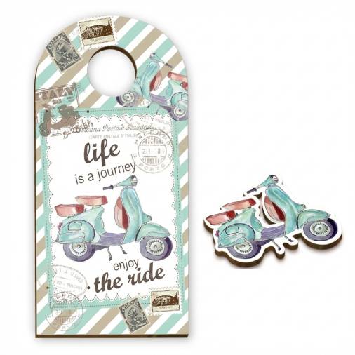 Σετ Ξύλινη Πλάτη & Στολίδι Λαμπάδας Βέσπα