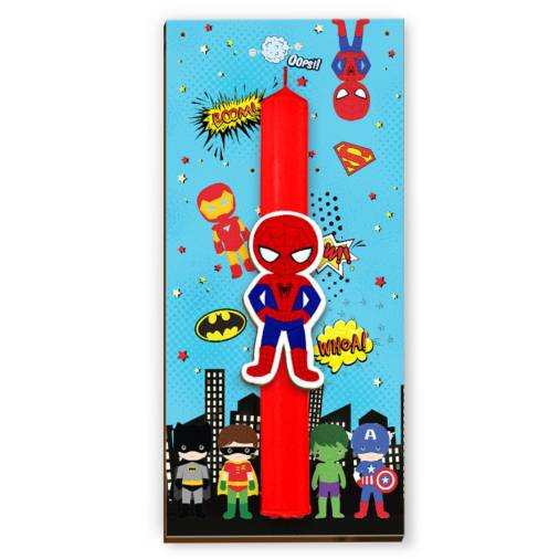 Σετ Ξύλινη Πλάτη & Στολίδι Λαμπάδας Spiderman