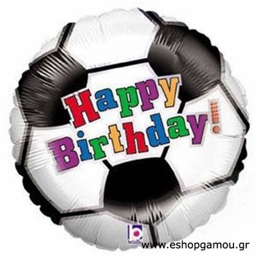 Μπαλόνι Foil Ποδόσφαιρο Happy Birthday 45εκ.
