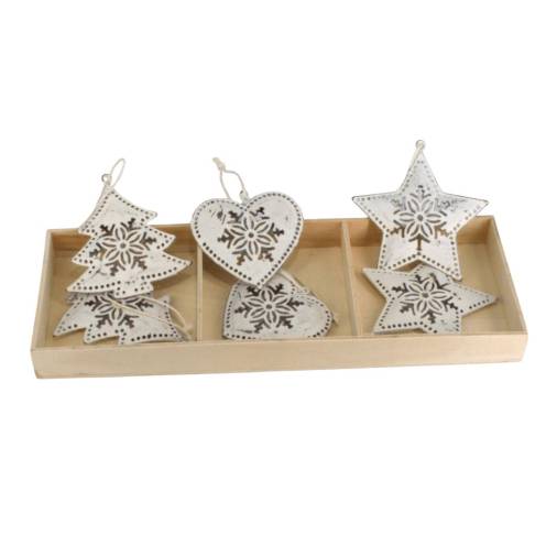 Μεταλλικά Στολίδια Ανάγλυφα Λευκό Vintage