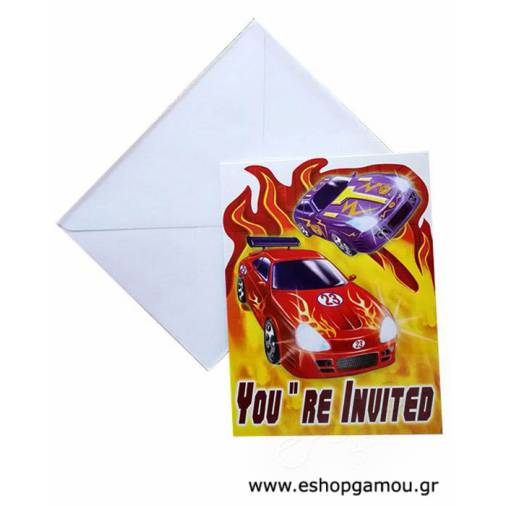 Πρόσκληση Πάρτυ Cars McQueen (8τεμ)
