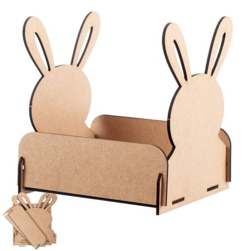 Ξύλινο Καλαθάκι Λαγουδάκι 11,5Χ10,5Χ9,5εκ.