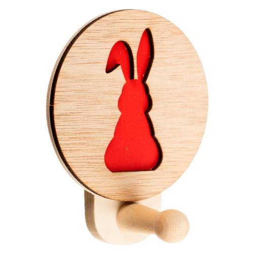 Ξύλινη Κρεμάστρα με Λαγουδάκι 11Χ9εκ.