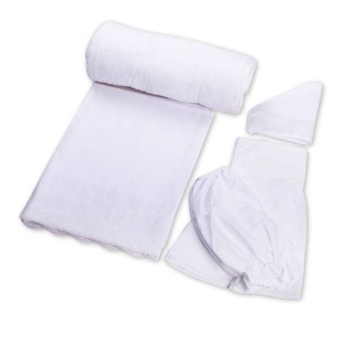 Σετ Λαδόπανα Κορίτσι Δαντέλα Λευκό 