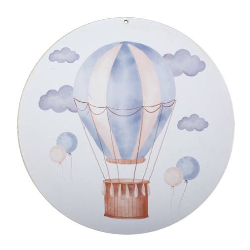Ξύλινο Διακοσμητικό Αερόστατο Γαλάζιο 22εκ.