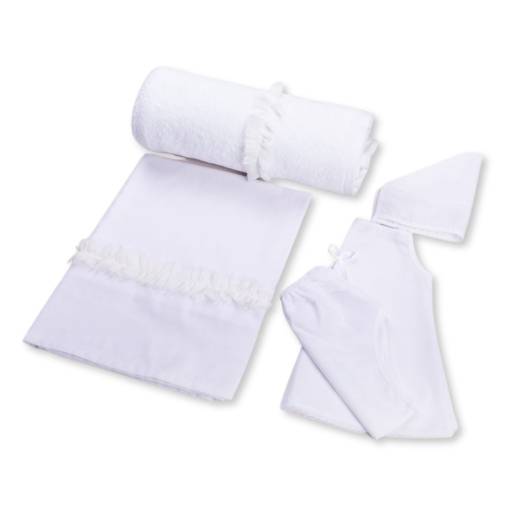 Σετ Λαδόπανα Κορίτσι Σιφόν Λευκό