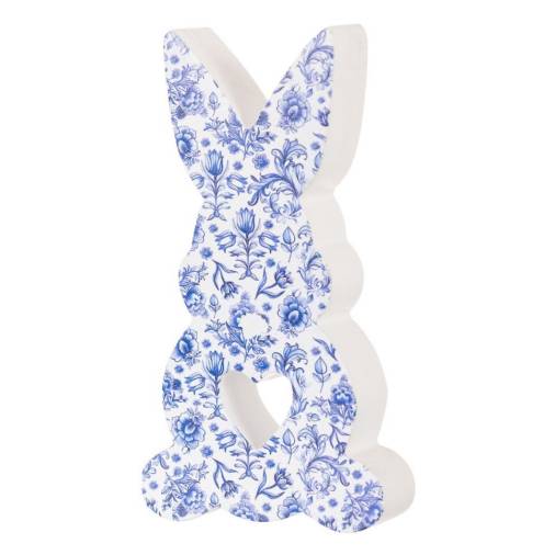 Κεραμικό Κουνελάκι Floral Μπλέ 12X6.5X2εκ.