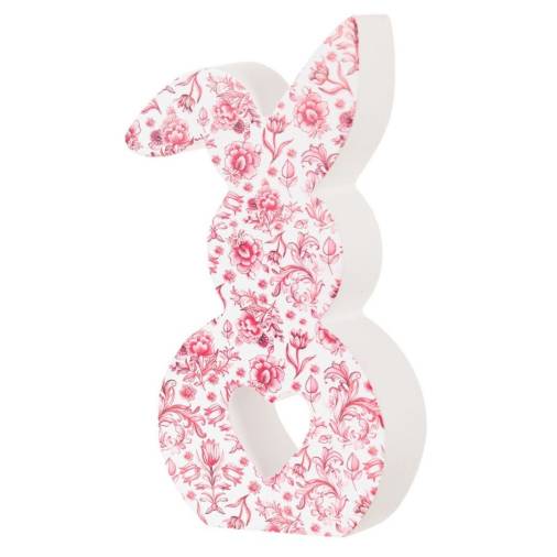 Κεραμικό Κουνελάκι Floral Κόκκινο 12X6.5X2εκ.