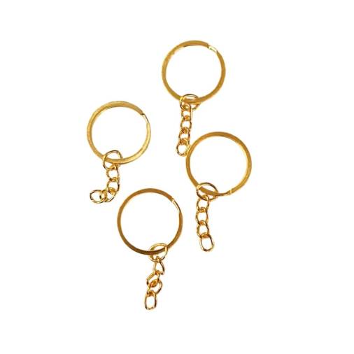 Κρίκος Μπρελόκ Χρυσός με Αλυσίδα Λεπτός 2,5εκ.