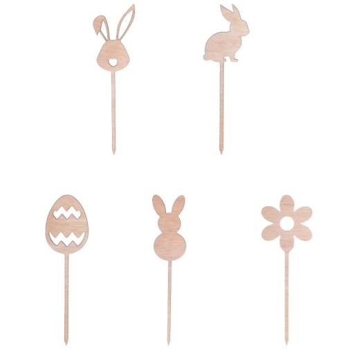 Σετ Ξύλινα Στικ Πασχαλινά 14,5εκ. (Σετ 5τεμ)