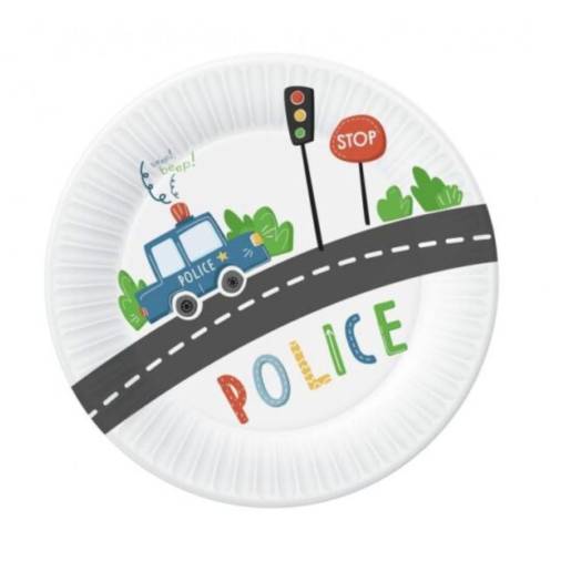 Πιατάκια Χάρτινα Αστυνομία 18εκ.(6τεμ)