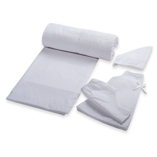 Σετ Λαδόπανα Κορίτσι Ύφασμα στην Πετσέτα Λευκό 