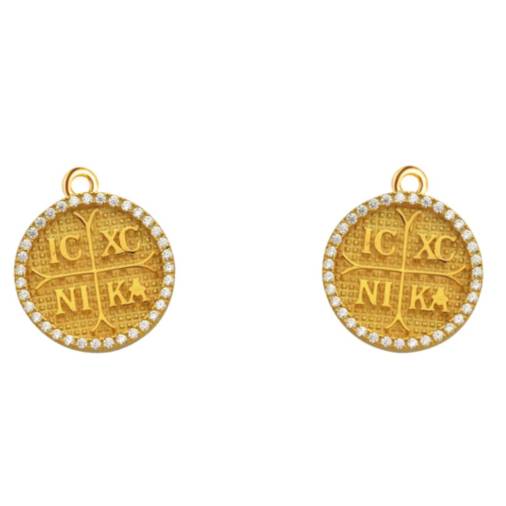 Κωνσταντινάτο Χρυσό με Στρας 1,9Χ2,2εκ.