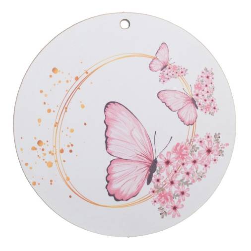 Ξύλινο Διακοσμητικό Εκτυπωμένο Πεταλούδα 22εκ.