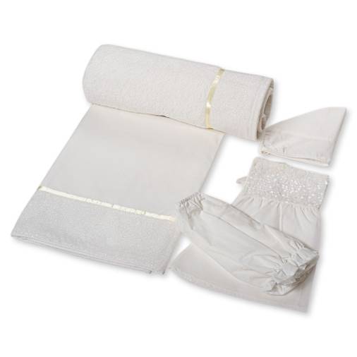 Σετ Λαδόπανα Κορίτσι Στρας Εκρού